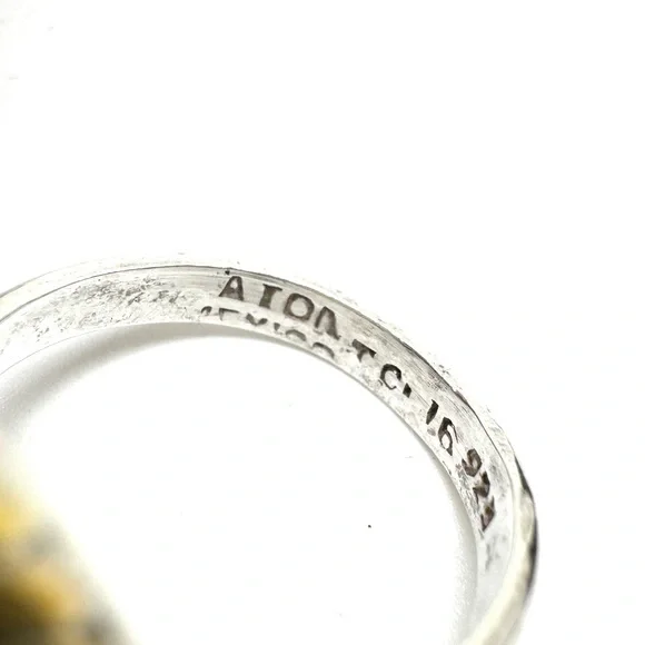 Vintage Taxco ATON Sterling Silver Two-Tone Dome Ring with Rope Edge Size 6 1/2 - Picture 10 of 16